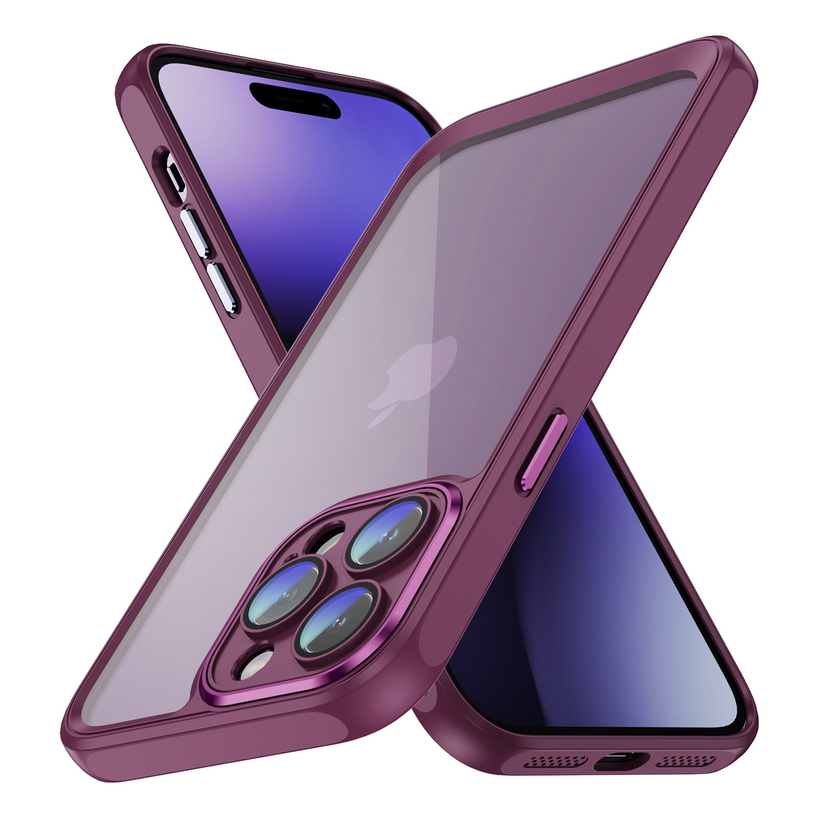 For iPhone 14 Pro Max Clear Phone Case Hard Acrylic Back + Soft TPU Protective Cover with Len Protector For iPhone 14 Pro Max Clear Phone Case Hard Acrylic Back + Soft TPU Protective Cover with Len Protector